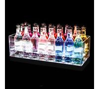 Seau à Glace à Champagne en Acrylique à LED Rangement Bouteille de Vin Range Bouteille Changeant de Couleur pour Réunions de Famille, Bars Décontractés, Soirées Privées(White,50 * 20 * 20cm)