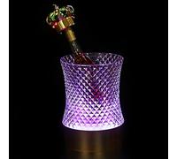 Seau à Glace Coloré avec Éclairage LED Seaus à Champagne Lumineux Base en ABS Seaux à Glace pour Les Dîners Privés, Les Fêtes, Les Clubs, Les Mariages(Multi-Colored,20 * 20 * 20cm)