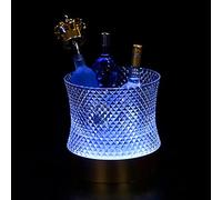 Seau à Glace Coloré avec Éclairage LED Seaus à Champagne Lumineux Base en ABS Seaux à Glace pour Les Dîners Privés, Les Fêtes, Les Clubs, Les Mariages(Multi-Colored,28 * 28 * 28cm)