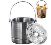 Seau à glace de 1,6 l avec poignée robuste en acier inoxydable et grande ouverture, garde les boissons au frais, avec surface lisse pour bars, boîtes de nuit, refroidisseurs de bouteilles, avec filet