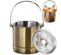 Seau à glace de 1,6 l avec poignée robuste en acier inoxydable et grande ouverture, garde les boissons au frais, avec surface lisse pour bars, boîtes de nuit, refroidisseurs de bouteilles, avec filet