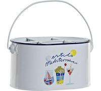 Seau à glace DKD Home Decor Blanc Multicolore Métal 24,5 x 17 x 13 cm