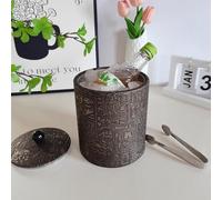 Seau à glace double couche en acier inoxydable avec couvercle et pince - Parfait pour la bière, le vin et le lait - Accessoire essentiel pour les fêtes et événements de bar 1200 ml