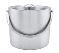Seau à glace double paroi en acier inoxydable avec couvercle, seau à glace isolant pour réceptions de mariage, refroidisseur durable de boissons glacées de 2 L ou 3 L avec (peut-être)