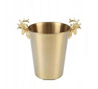 Seau à glace élégant en acier inoxydable doré - 5 L refroidisseur de vin et boissons pour la maison ou le bar