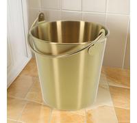 Seau à glace en acier inoxydable avec poignées, petit gobelet à frites portable pour bar, collations, frites, conteneur de pépites de poulet KTV, refroidisseur de boissons froides (1 000 ml, doré)