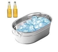 Seau à glace en acier inoxydable, bac à boissons, bac à boissons, grand bac à boissons, seau à glace, seau de stockage ovale, bac à glace, bac à glace, seau à glace, seau à fruits de mer, seau