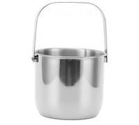 Seau à glace en acier inoxydable, bassine à boissons doublement isolée et épaissie pour usage commercial, refroidisseur de vin, de champagne et de bière de grande capacité avec (Argent)