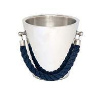 Seau à glace en acier poli argenté avec poignées en corde - Refroidisseur à champagne Epicurean Regatta