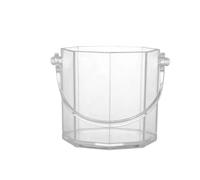 Seau à Glace en Acrylique Transparent Blanc avec poignée, récipient de Refroidissement for Champagne, vin et bière, Fournitures de fête for Bar KTV(Pink)