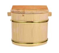 Seau à glace en bois avec couvercle et poignée - Glacière de bar élégante pour champagne bière et boissons pour fêtes et divertissement à la maison