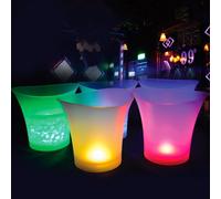 Seau à glace en plastique étanche, 4 couleurs, 5l, pour boîte de nuit, LED, pour lumière, Champagne, whisky, bière, fête nocturne