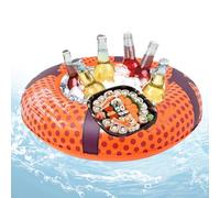 Seau à glace gonflable - Seau à glace flottant portable | Support pour nourriture et boissons | Refroidisseur de boissons en forme de balle de sport | Seau à glace étanche pour extérieur, jardin