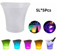 Seau à glace LED-Offre spéciale-Lot de cinq-lumières colorées-Refroidisseur de bar KTV Party-Boissons à la bière et au champagne