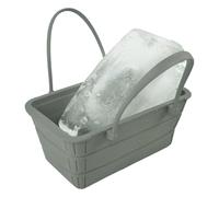 Seau à glace pliable en silicone - 22 x 11,5 x 12 cm | Portable de grande capacité | Bassin de refroidissement carré pliable avec couvercle hermétique pour bain de glace, accessoires de fête et