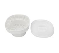 Seau à glace pliable | Refroidisseur de boissons compact en silicone pour fête/pique-nique/camping | Porte-glaçons portable peu encombrant avec couvercle (Cream White)
