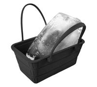 Seau à glace pliable - Refroidisseur pliable en silicone de 22,1 cm | Récipient à glace portable - Design spacieux avec couvercle et poignée pour le camping, la plage, la pêche, le bar, les pique-