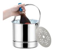 Seau à glace - Poignée de en acier inoxydable de qualité supérieure | Insert élégant pour filtre à froid à vin, accessoire de bar idéal pour servir les cocktails à whisky vodka