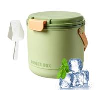Seau à glace portable 2 en 1 avec couvercle, récipient à glace double couche avec 2 plateaux pour congélateur, fabrication de 40 cubes au total pour bar, vin, fête, cocktail, boissons, camping