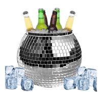 Seau à glace pour bar à cocktail - Refroidisseur de boisson réfléchissant, grande boîte à glace disco | Récipient à boissons de 3 l, refroidisseur de vin pour boissons de fête et bar d'exposition de