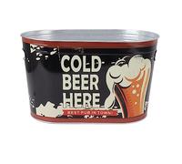 Seau à glace pour boissons imprimé, seau à glace en fer pour bière et vin, seau de refroidissement grande capacité résistant à la rouille avec doubles poignées pour les soirées (02)
