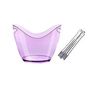 Seau à glace pour les fêtes, les boissons, les cocktails, les glacières en acrylique de 8 litres avec pince à glace, seau de rangement ovale en plastique, seau à glace pour 2 bouteilles de vin ou de champagne, seau à glace idéal pour la maison, le bar, C