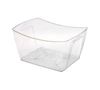 Seau à Glace pour Les Fêtes, Seau à Champagne, Seau à Glaçons Baignoire de Rangement Transparent Légère avec Baignoire à Bière à Poignée pour Les Boissons à La Bière Au Champagne, Côté Or 12l