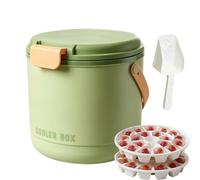Seau à glace - récipient réfrigérant de voyage 21x20x18cm, refroidisseur de boissons en PP | Solution de service portable de stockage de glace à double fonction, fournitures de loisirs, vin, cocktail,