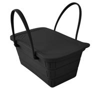 Seau à glace, seau à boisson portable en silicone avec poignée, moule à glace durable pour barbecues, bars à domicile, sorties à la plage et sorties de pêche, Noir , Reportez-vous à la description