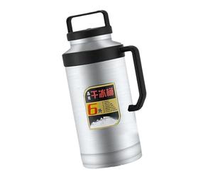 Seau à Glace Sèche Thermo Pot Pot de Stockage de Glace Sèche Conteneur de Stockage de Glace for RV Restauration Événements Restaurants en Plein Air Bars, Argent 6L/22