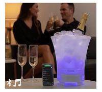 Seau à glaçons - MODEZVOUS - Eclairage LED - Enceinte Bluetooth - Bac à glace 7 couleurs - Plastique blanc