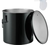 Seau à graisse de friture - XL récipient d'élimination d'huile en acier inoxydable - revêtement inoxydable - récipient de transport d'huile avec couvercle, clips de fermeture - 37,8 L