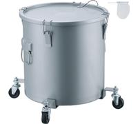 Seau à graisse pour friteuse - 30 L Réservoir d'évacuation d'huile avec socle à roulettes - Acier au carbone avec revêtement inoxydable - Réservoir de transport d'huile avec couvercle et clips de ferm