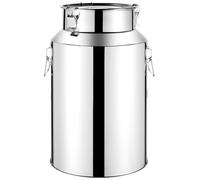 Seau à Lait en Acier Inoxydable avec Couvercle HerméTique, Pot à Lait en Acier Inoxydable, RéCipient de Transport pour Lait, Vin et Huile(48L)