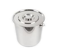 Seau à Lait en Acier Inoxydable avec Couvercle, Poignée et Bord Ouvert, Egalement Bon pour Le Compost (20L)