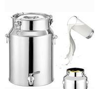Seau à lait en acier inoxydable avec robinet et couvercle scellé, récipient liquide durable pour huiles et produits laitiers, solution de rangement de cuisine de 24 L
