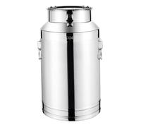 Seau à lait en acier inoxydable de 5 L avec couvercle, boucle sécurisée et anneau de levage, pichet à lait antidérapant et anti-poussière pour aliments, stockage liquides, utilisation la ma