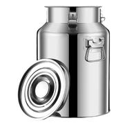 Seau à lait en acier inoxydable, récipient de transport for pot à lait avec robinet et couvercle hermétique, seau à vin, tonneau, boîte à thé, pot à produits laitiers(5L)