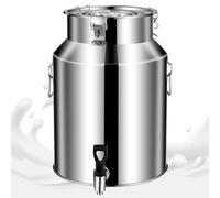 Seau à lait en acier inoxydable, seau à vin avec robinet et couvercle hermétique, récipient de transport for lait et vin, liquides et solides, rangement de cuisine(11L)
