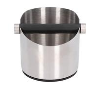 Seau à marc de café en acier inoxydable, boîte à tap pour café avec base en caoutchouc, poubelle compacte pour le marc de café, idéale pour les cafés et à domicile ; design à (Acier inoxydable,