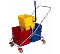 Seau à mop double avec presse d'essorage - Jantex