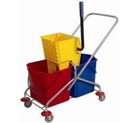 Seau à mop double avec presse d'essorage Jantex Gris G