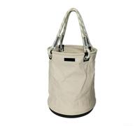 Seau à outils en toile avec fond en plastique renforcé, sac utilitaire à paroi droite pour électriciens et jardiniers, pochette de rangement épaisse résistante à l'usure avec poignées en corde, vert