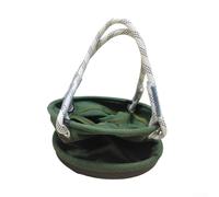 Seau à outils utilitaire en toile avec fond en plastique renforcé et bouche renforcée par des fils pour électriciens, jardiniers, 40 x 30 cm, poignées en corde pour poids lourd (vert)