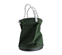 Seau à outils utilitaire en toile robuste avec base en plastique renforcé pour électriciens et jardiniers, poignée en corde confortable (vert)