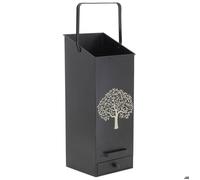 Seau à pellets en métal métal noir arbre