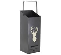 Seau à pellets en métal métal noir cerf