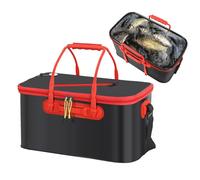 Seau À Poisson - Construction En Matériau Pliable, Poignée De Transport Portable Légère, Conteneur De Stockage Multifonctionnel Pour Poissons Vivants Et Appâts, Conception De Sac Utilitaire De Pêche R