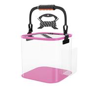 Seau à poisson pliable multifonction - Seau à appât de pêche portable - Seau pliable en EVA transparent avec poche latérale - Réservoir de poisson imperméable pour les activités de plein air et la