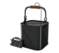 Seau à poissons vivants - Conteneur d'appâts pour pêcheur, bac de pêche étanche, grande capacité | Structure de cadre renforcée en EVA, fermeture sécurisée à double fermeture éclair, utilisation en ca